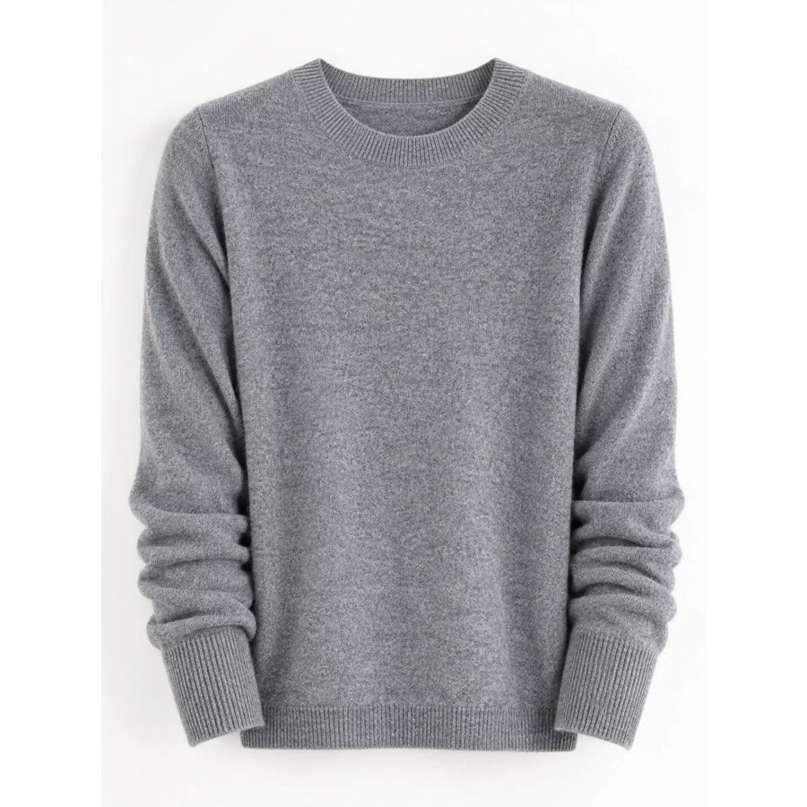 Crew Neck Long Sleeve Sweater Apparel and Accessories