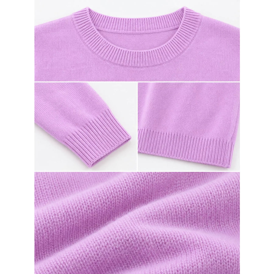 Crew Neck Long Sleeve Sweater Apparel and Accessories