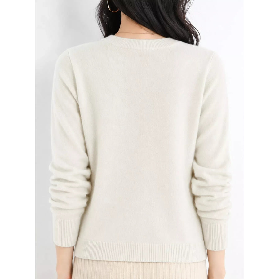 Crew Neck Long Sleeve Sweater Apparel and Accessories