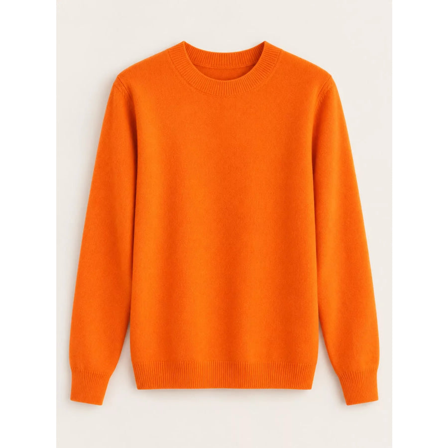 Crew Neck Long Sleeve Sweater Apparel and Accessories