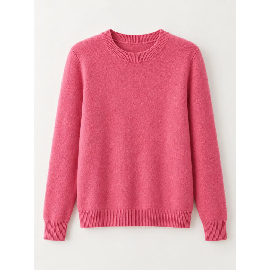 Crew Neck Long Sleeve Sweater Apparel and Accessories