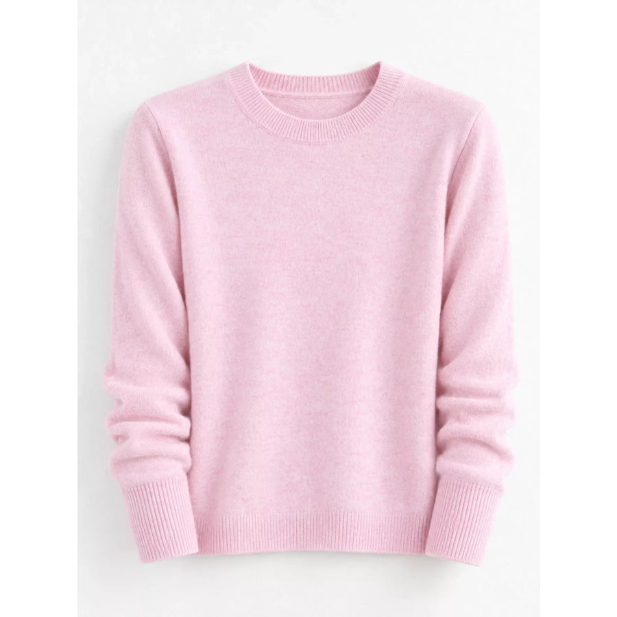 Crew Neck Long Sleeve Sweater Apparel and Accessories