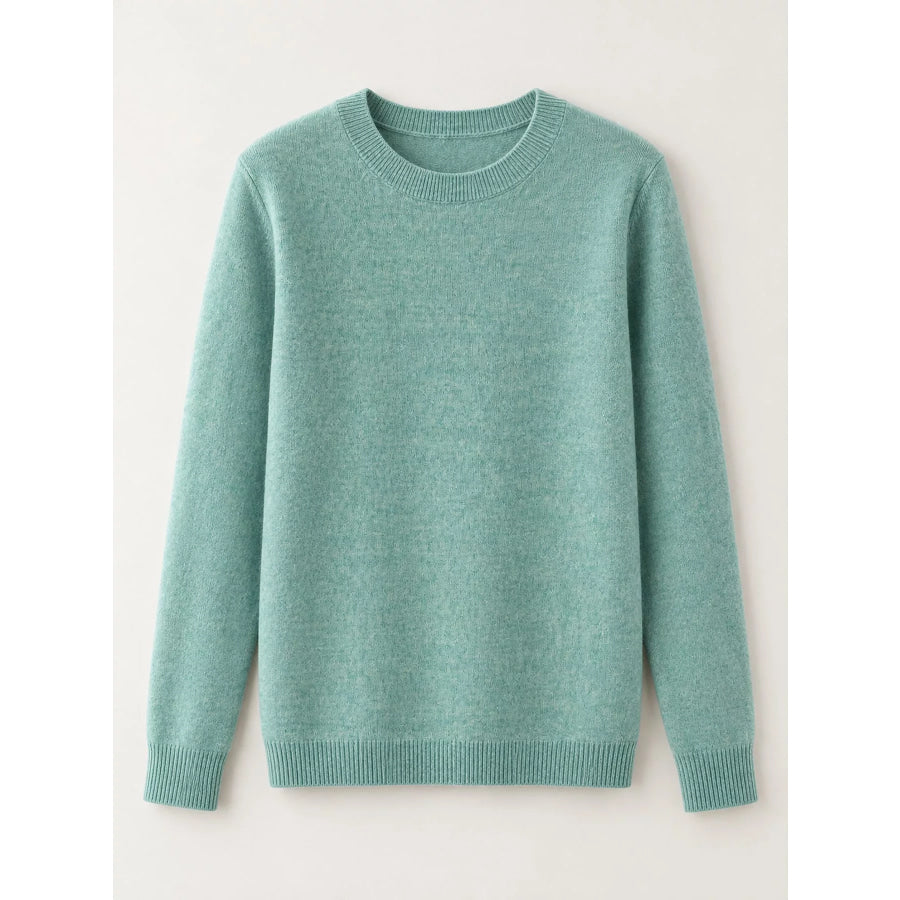 Crew Neck Long Sleeve Sweater Apparel and Accessories
