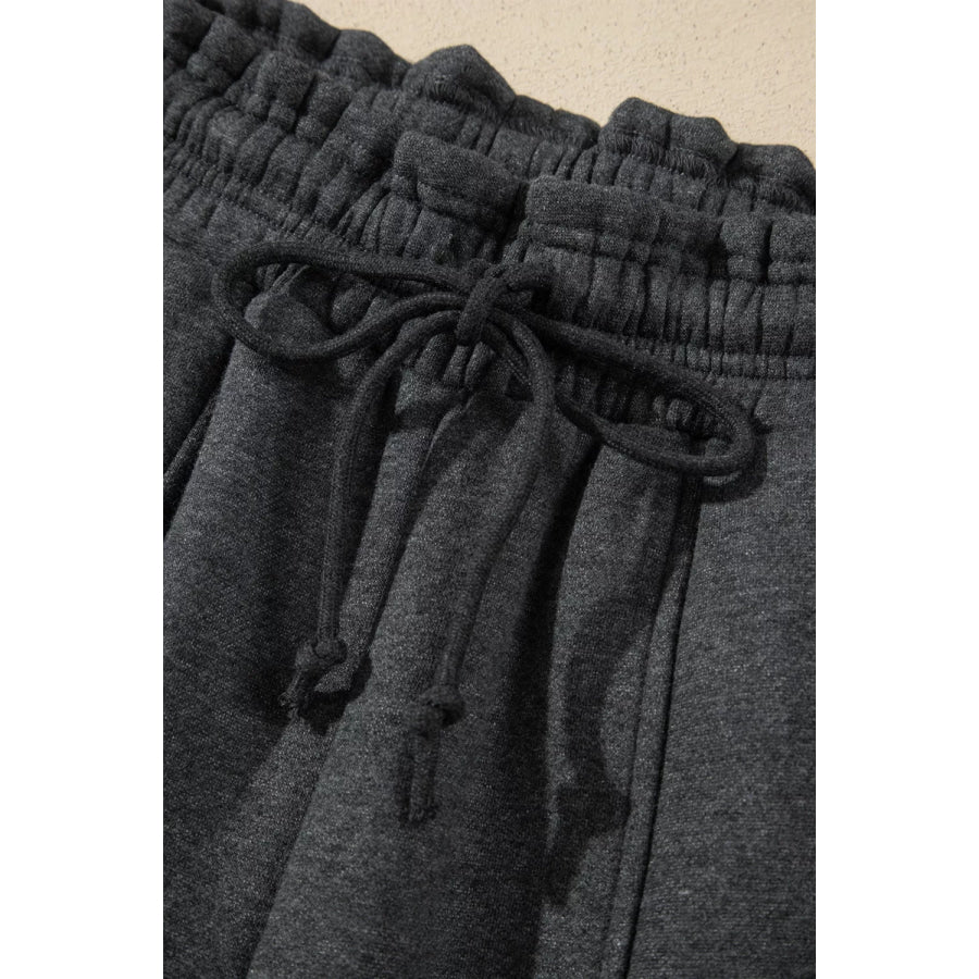 Crew Neck Long Sleeve Top and Joggers Set Apparel and Accessories