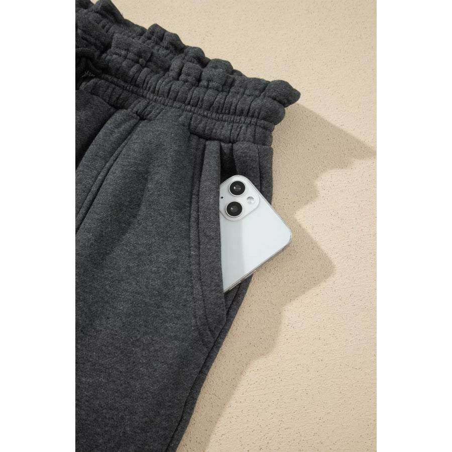 Crew Neck Long Sleeve Top and Joggers Set Apparel and Accessories