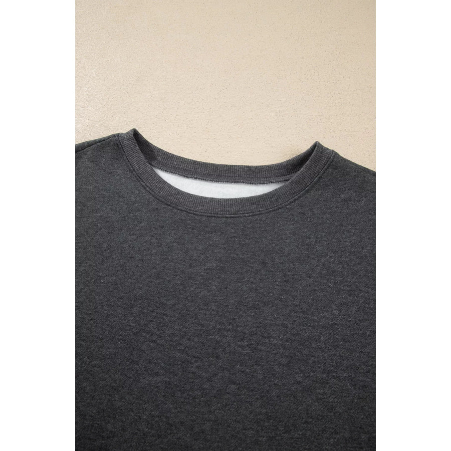 Crew Neck Long Sleeve Top and Joggers Set Apparel and Accessories