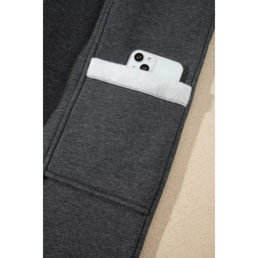 Crew Neck Long Sleeve Top and Joggers Set Apparel and Accessories