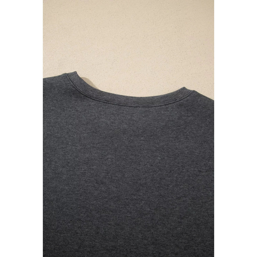 Crew Neck Long Sleeve Top and Joggers Set Apparel and Accessories