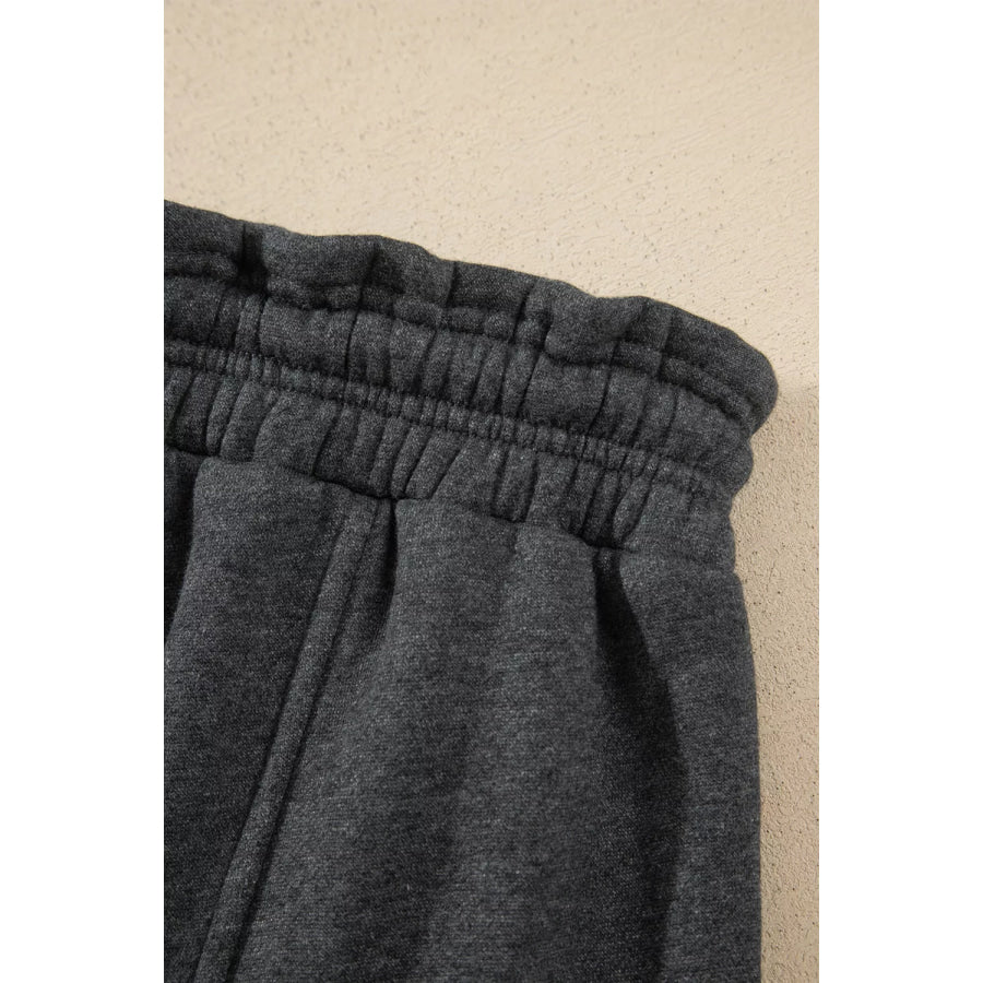 Crew Neck Long Sleeve Top and Joggers Set Apparel and Accessories