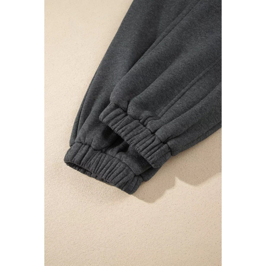 Crew Neck Long Sleeve Top and Joggers Set Apparel and Accessories