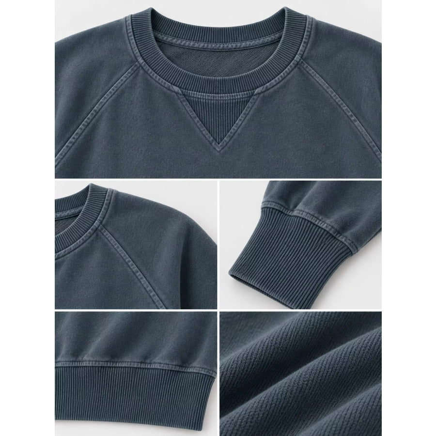 Crew Neck Raglan Sleeve Sweatshirt Apparel and Accessories