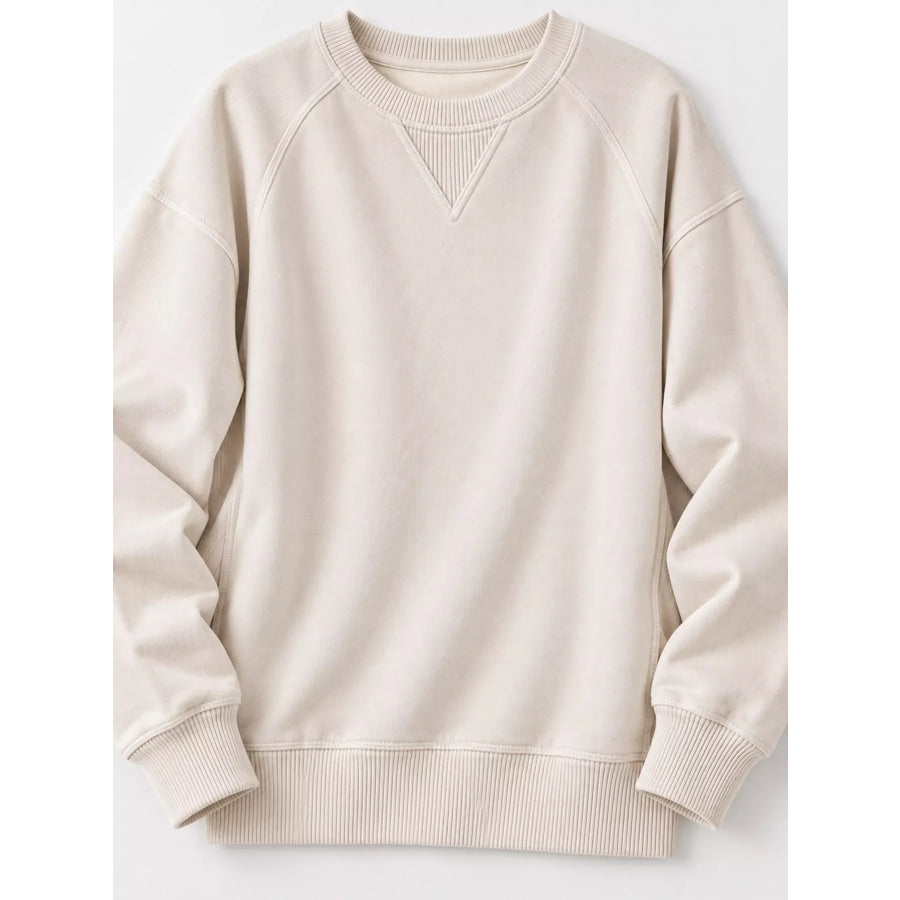 Crew Neck Raglan Sleeve Sweatshirt Apparel and Accessories
