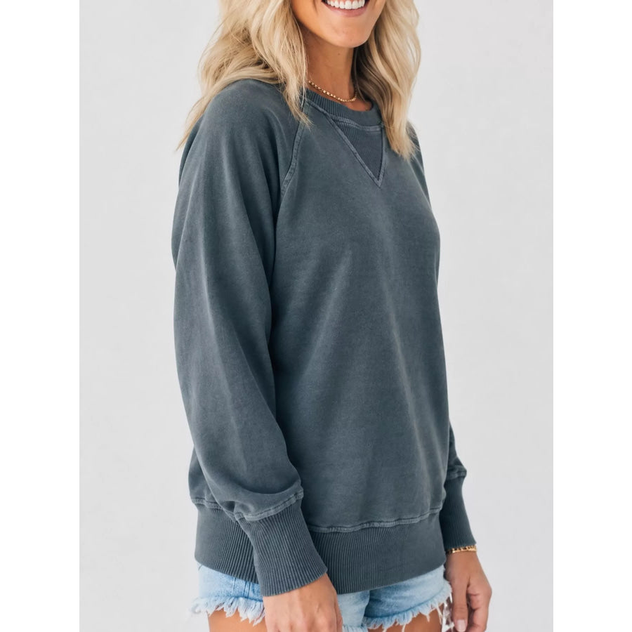 Crew Neck Raglan Sleeve Sweatshirt Apparel and Accessories