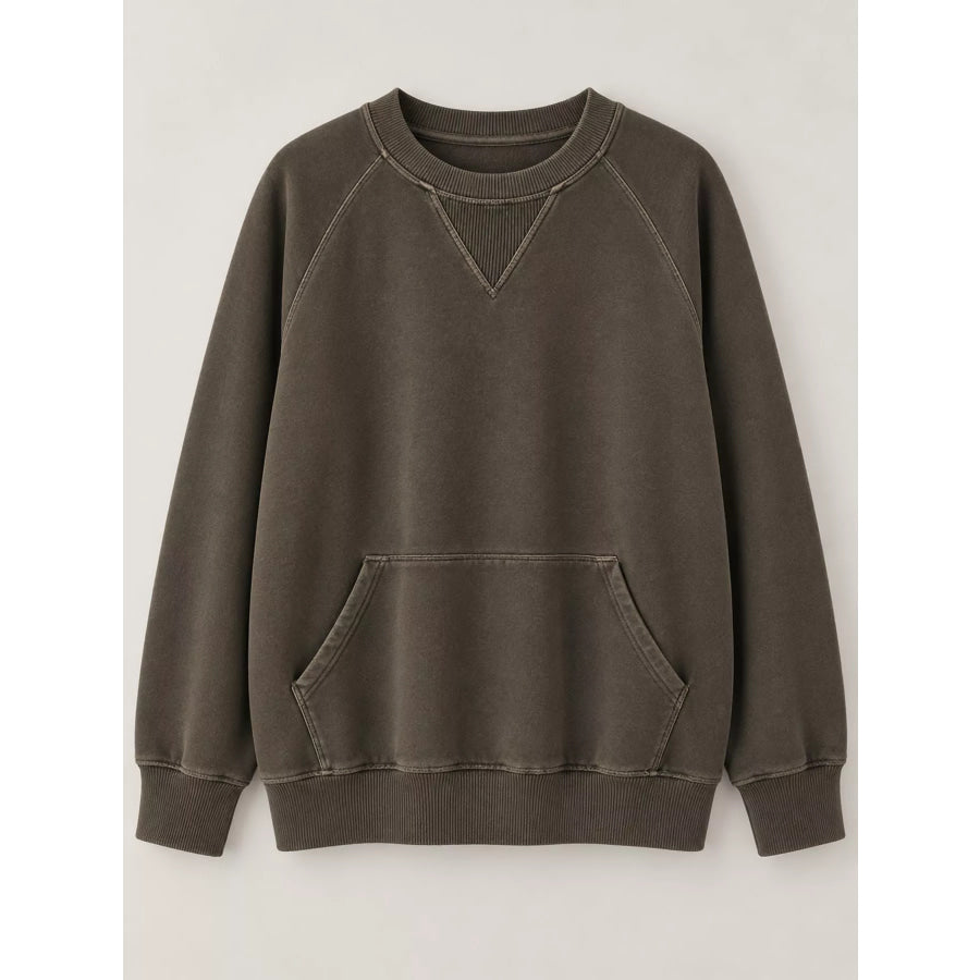 Crew Neck Raglan Sleeve Sweatshirt Apparel and Accessories