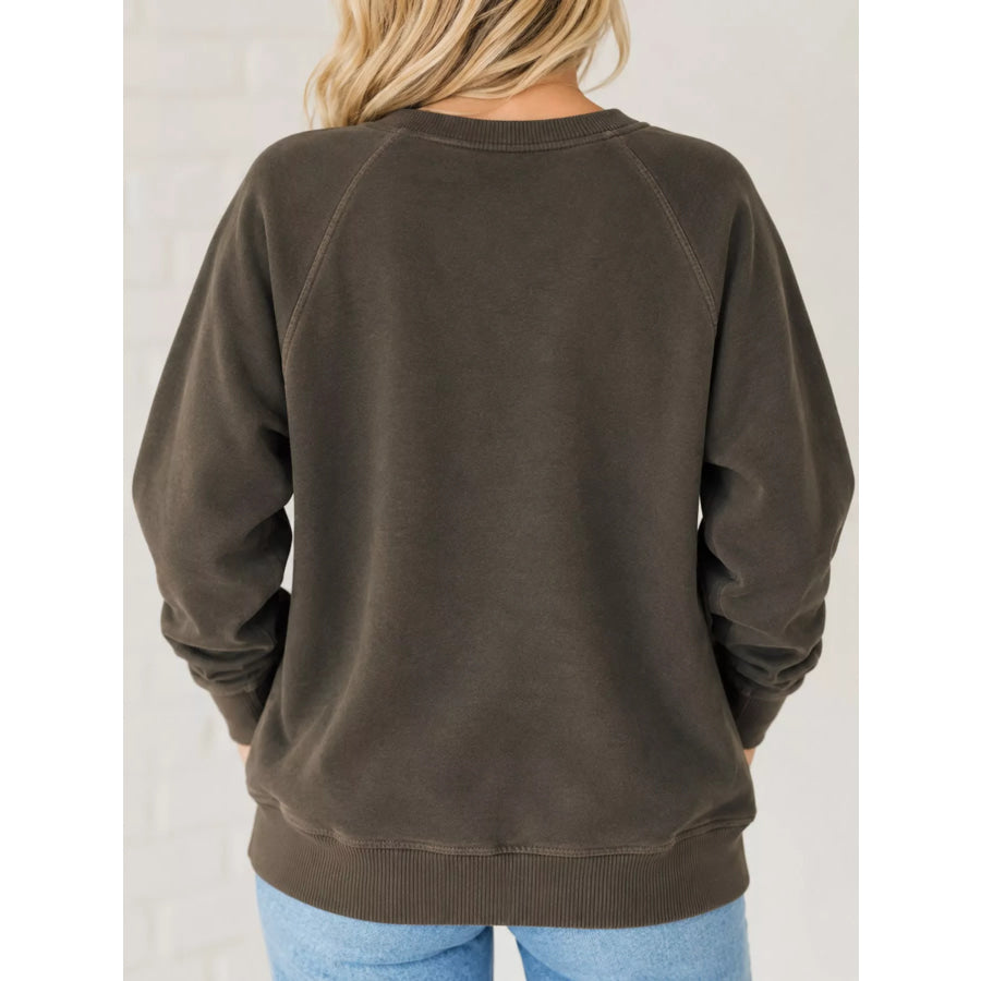 Crew Neck Raglan Sleeve Sweatshirt Apparel and Accessories