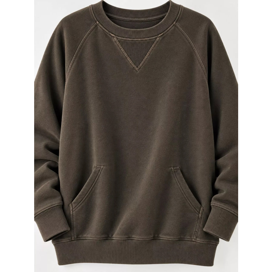 Crew Neck Raglan Sleeve Sweatshirt Apparel and Accessories