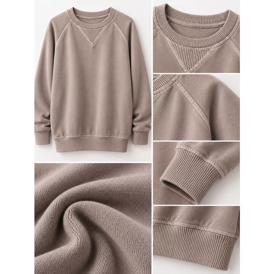 Crew Neck Raglan Sleeve Sweatshirt Apparel and Accessories