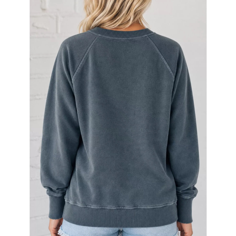 Crew Neck Raglan Sleeve Sweatshirt Apparel and Accessories