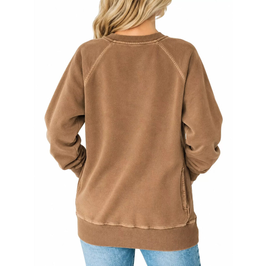 Crew Neck Raglan Sleeve Sweatshirt Apparel and Accessories