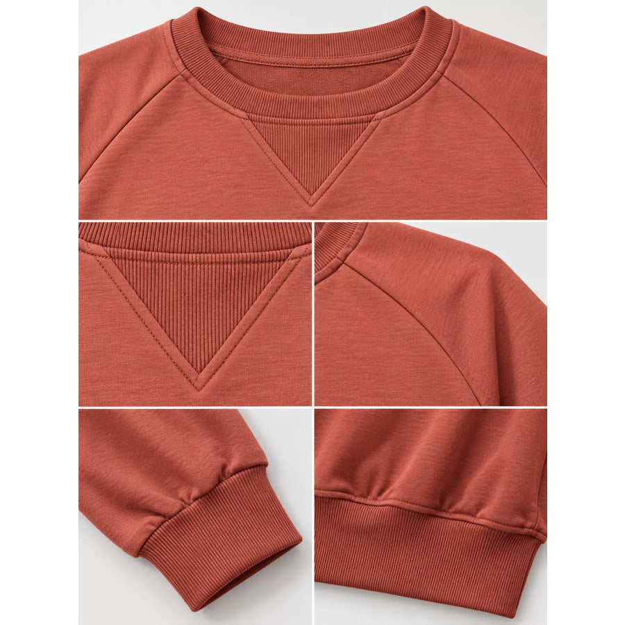 Crew Neck Raglan Sleeve Sweatshirt Apparel and Accessories