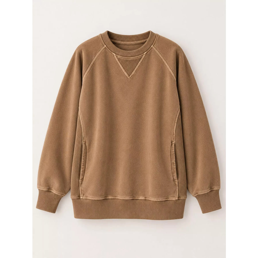 Crew Neck Raglan Sleeve Sweatshirt Apparel and Accessories
