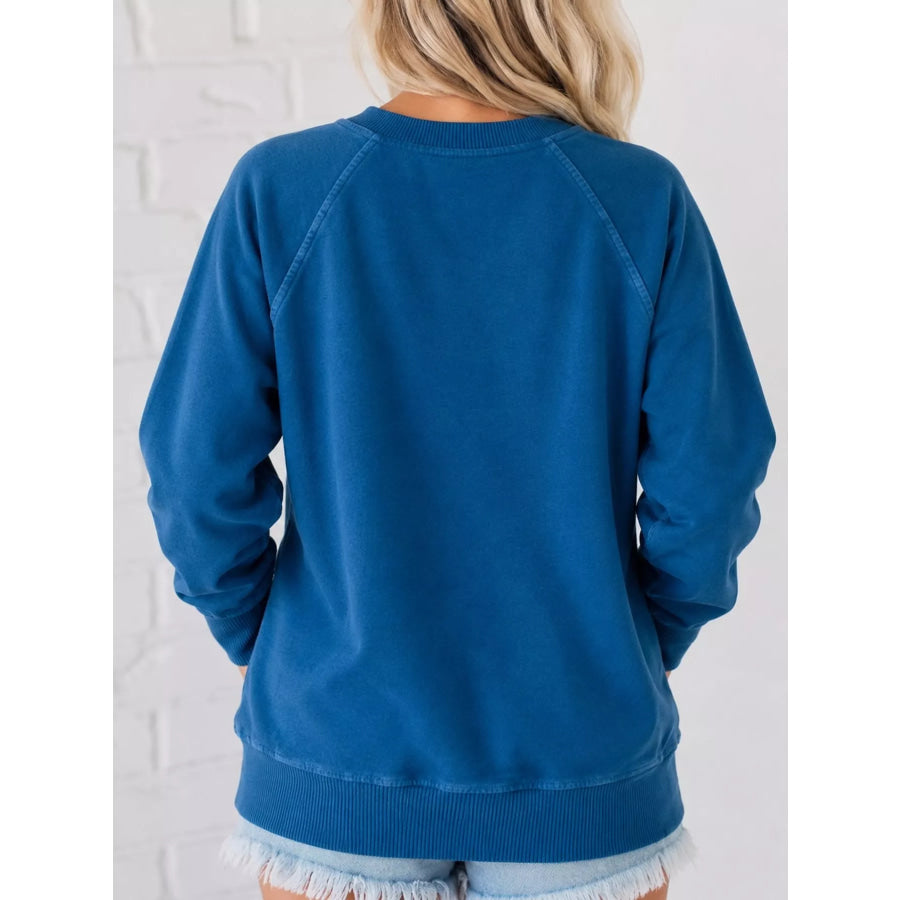 Crew Neck Raglan Sleeve Sweatshirt Apparel and Accessories
