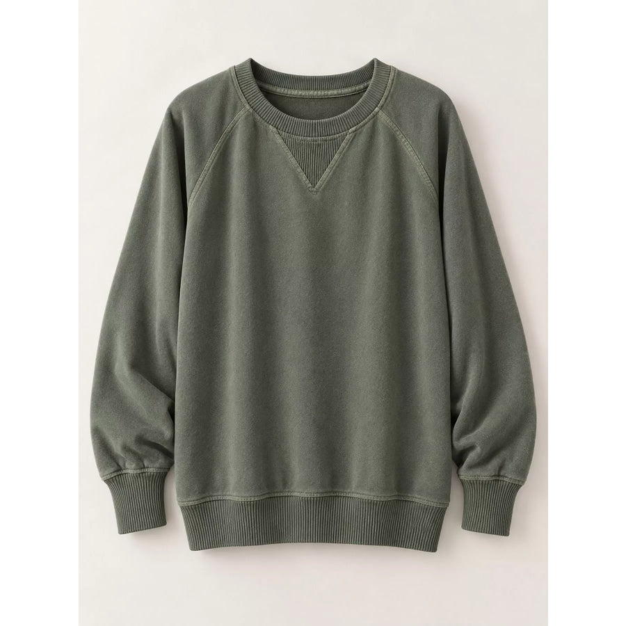 Crew Neck Raglan Sleeve Sweatshirt Apparel and Accessories