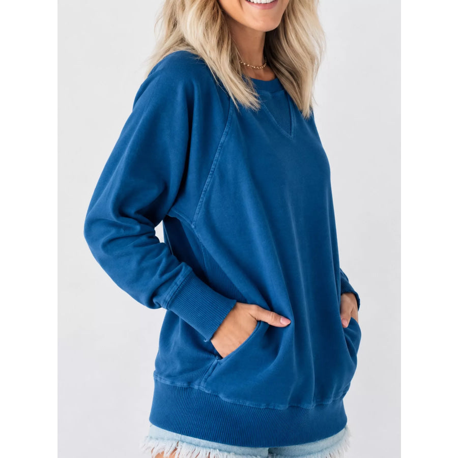 Crew Neck Raglan Sleeve Sweatshirt Apparel and Accessories