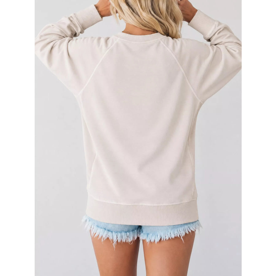 Crew Neck Raglan Sleeve Sweatshirt Apparel and Accessories