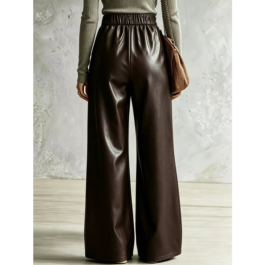 Criss-Cross Wide Leg Pants Apparel and Accessories