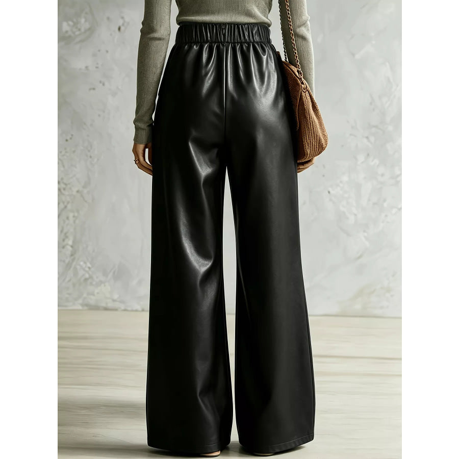 Criss-Cross Wide Leg Pants Apparel and Accessories