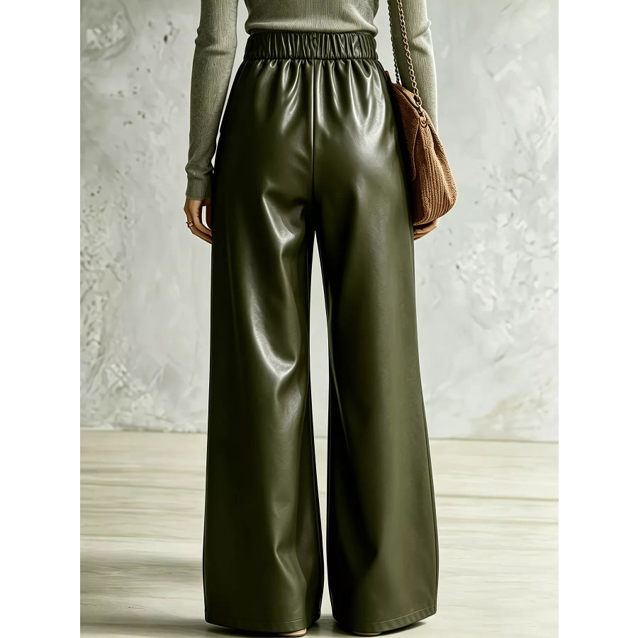 Criss-Cross Wide Leg Pants Apparel and Accessories