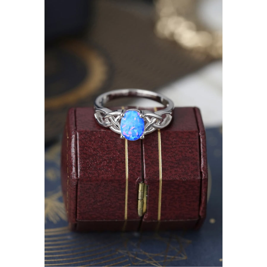 Crisscross 4-Prong Opal Ring Sky Blue / 6