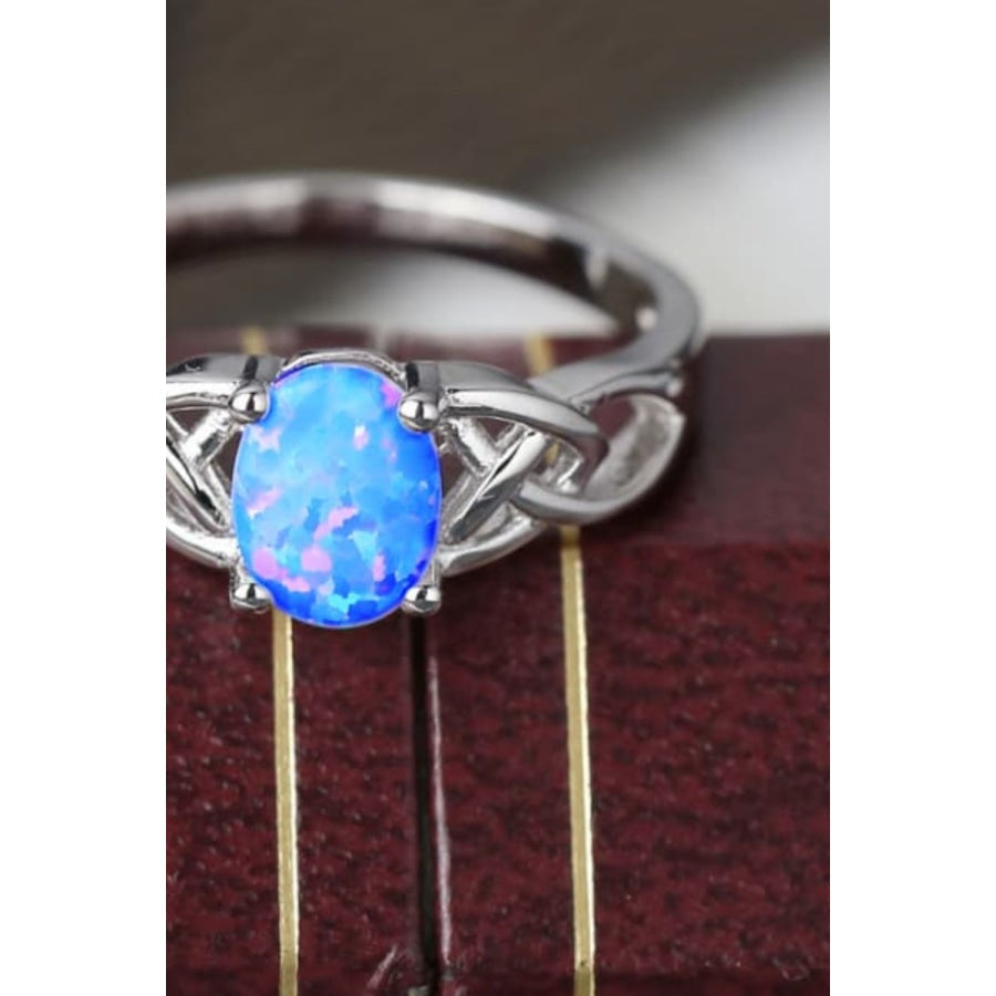 Crisscross 4-Prong Opal Ring