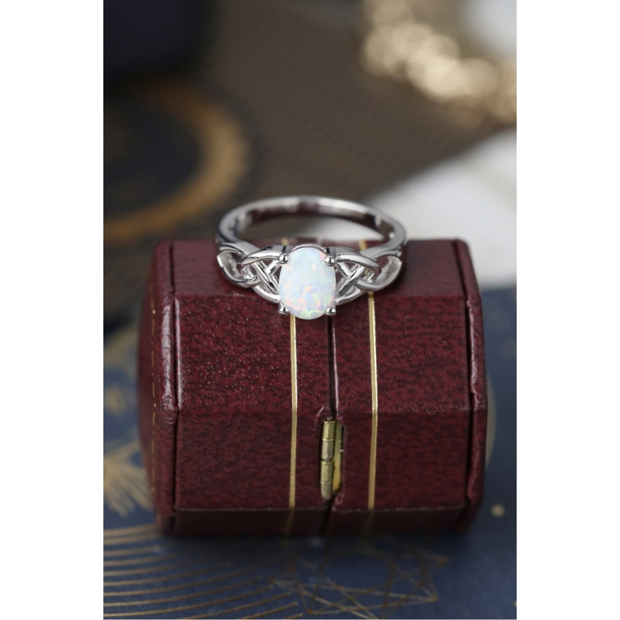 Crisscross 4-Prong Opal Ring