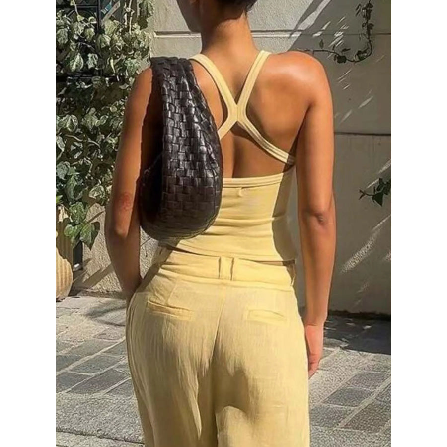 Crisscross Back Slim Fit Cami Apparel and Accessories