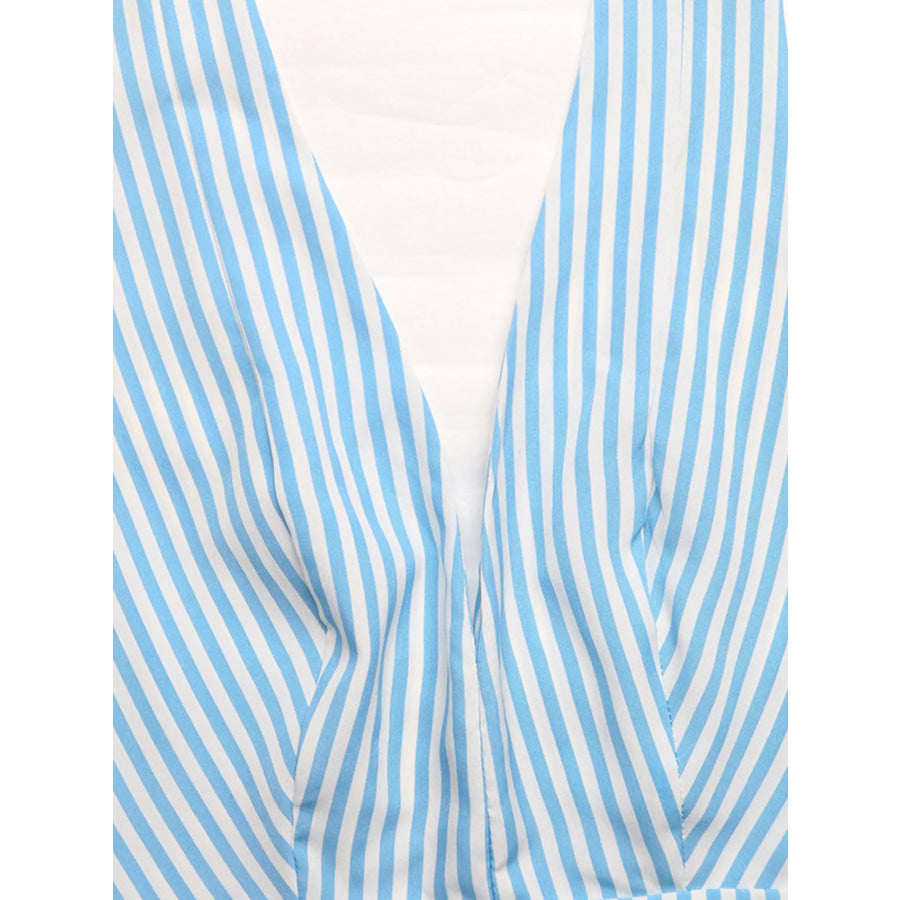 Crisscross Back Striped Romper Apparel and Accessories