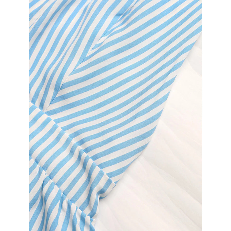 Crisscross Back Striped Romper Apparel and Accessories