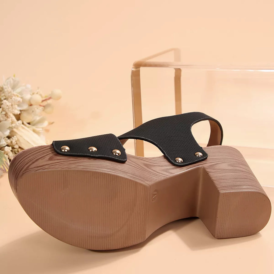 Crisscross Block Heels Sandals Apparel and Accessories