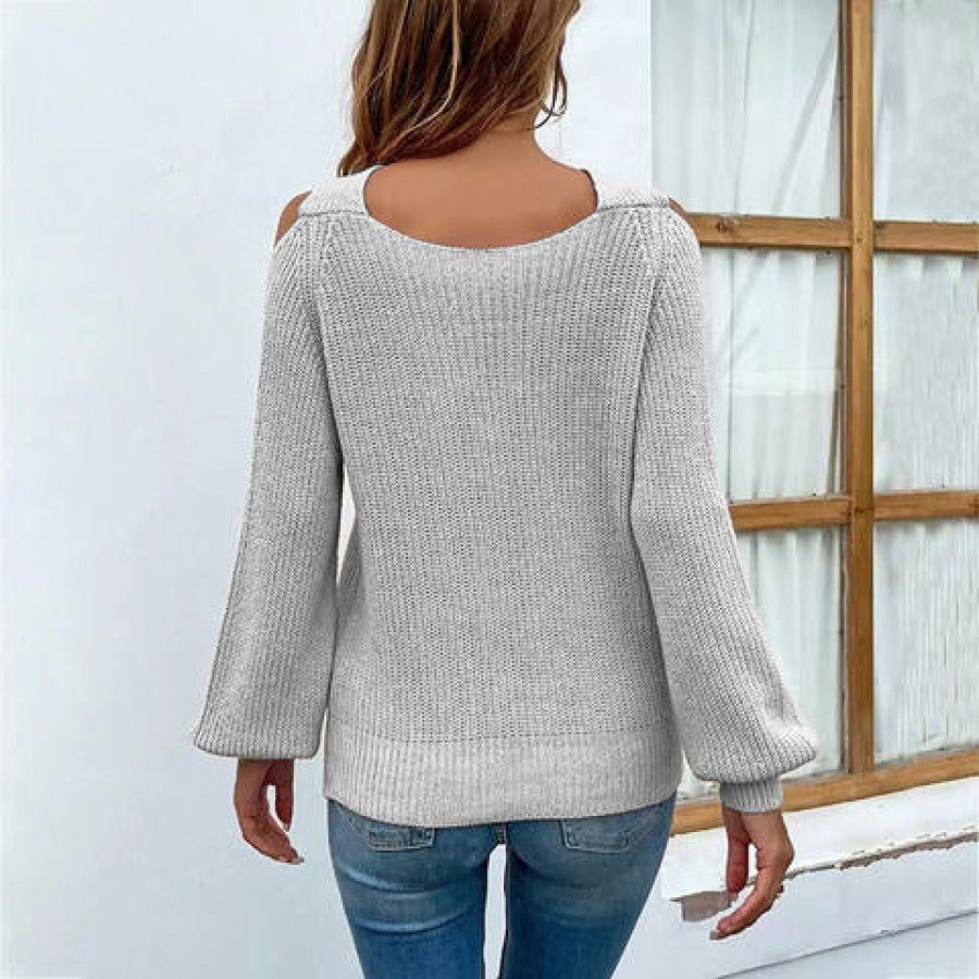 Crisscross Cold-Shoulder Sweater Clothing