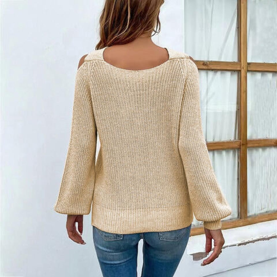 Crisscross Cold-Shoulder Sweater Clothing