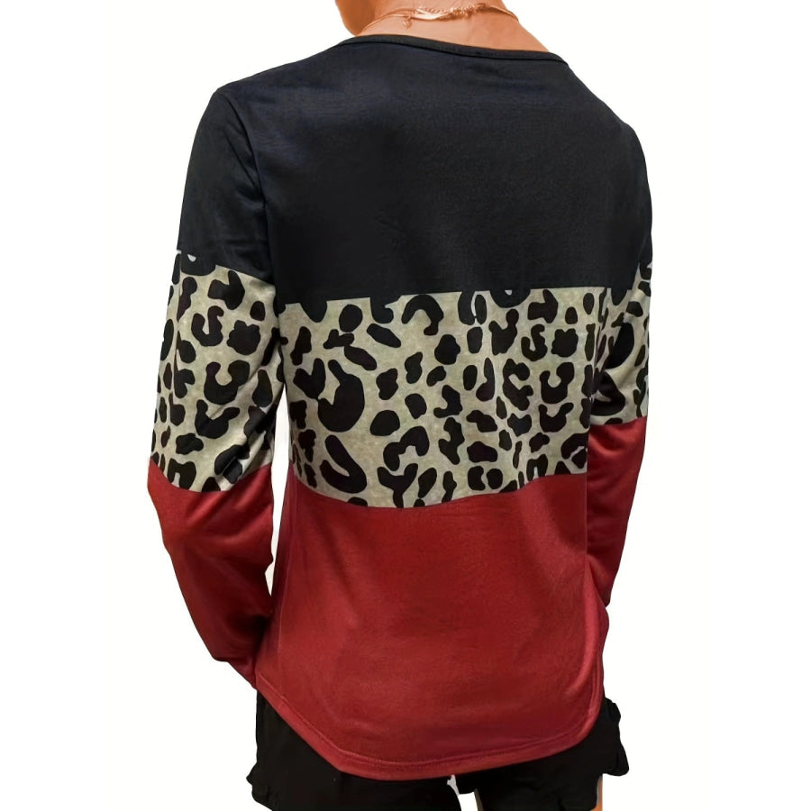 Crisscross Color Block Long Sleeve T-Shirt Apparel and Accessories