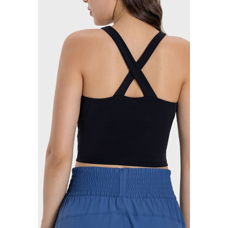 Crisscross Grecian Neck Active Cami Apparel and Accessories