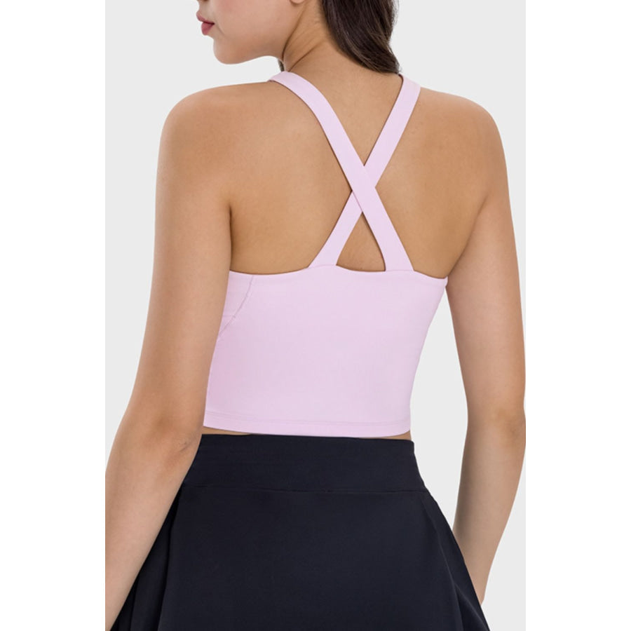 Crisscross Grecian Neck Active Cami Apparel and Accessories