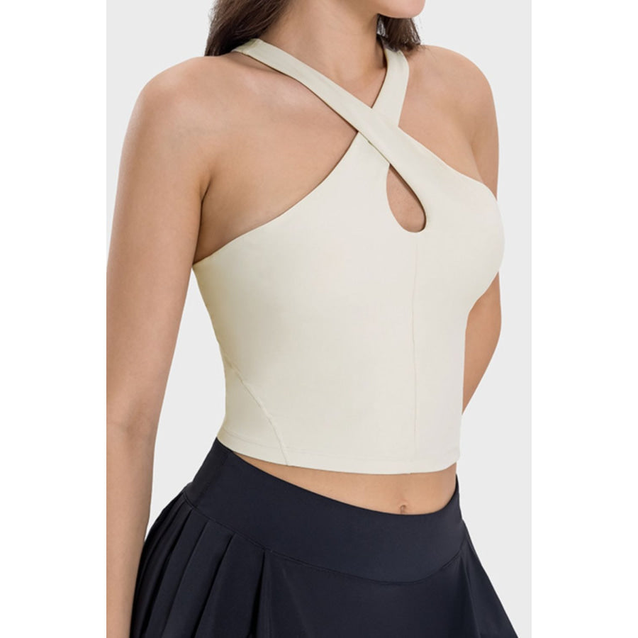 Crisscross Grecian Neck Active Cami Apparel and Accessories