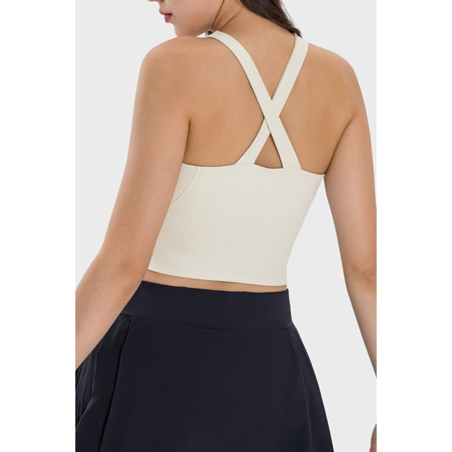 Crisscross Grecian Neck Active Cami Apparel and Accessories