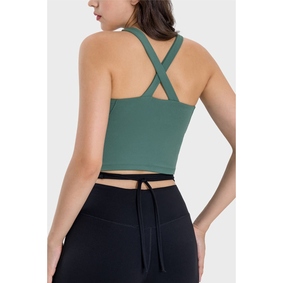 Crisscross Grecian Neck Active Cami Apparel and Accessories