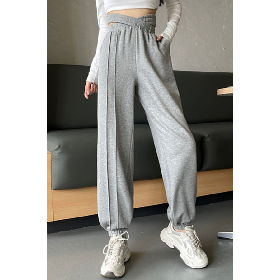 Crisscross Long Sweatpants Gray Dawn / One Size