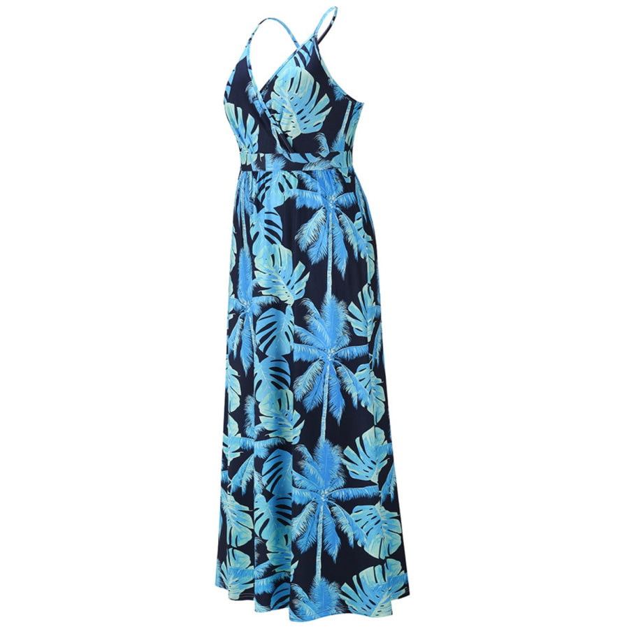 Crisscross Printed Surplice Cami Dress Apparel and Accessories