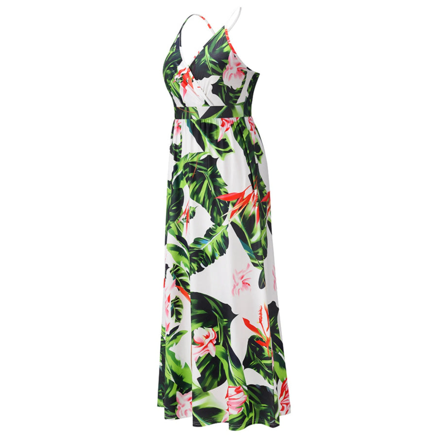 Crisscross Printed Surplice Cami Dress Apparel and Accessories